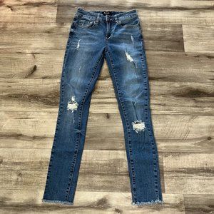 Buffalo David Bitton Mid Rise Distressed Skinny Jeans Blue Women’s Size 26